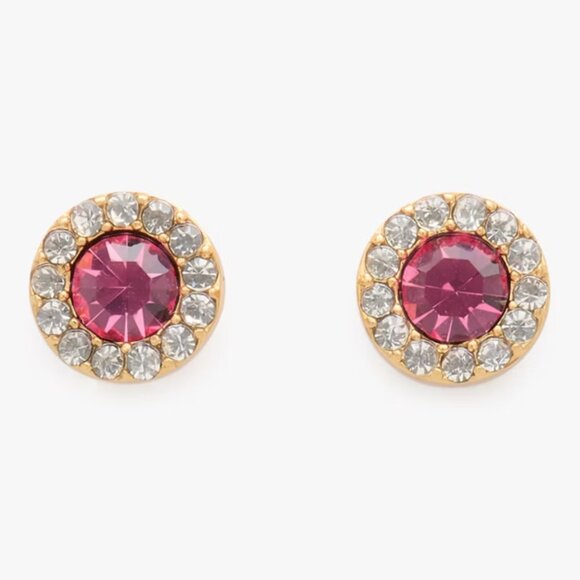 kate spade Jewelry - kate spade You're A Gem Pink Pave Halo Studs/NWT